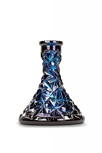 Vetro in Cristallo di Boemia - Cone Rock (azure) hookah bowl vaso